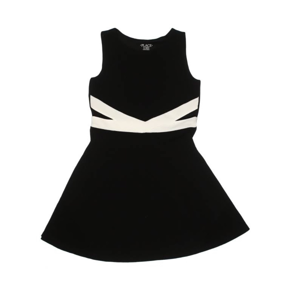 Girls sleeveless Color Block Mesh Knit Dress